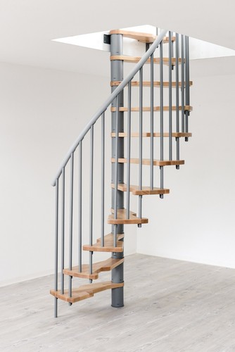 Indoor Space-Saving Spiral Staircase Kit Only Need 51.18"x30.71" Ceiling Opening - Picture 9 of 24