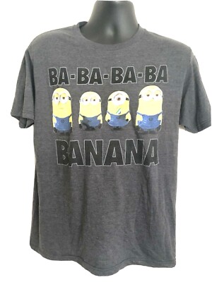 Despicable Me2 Sz M Ba Ba Ba Ba Banana Dark Gray Graphic T-Shirt