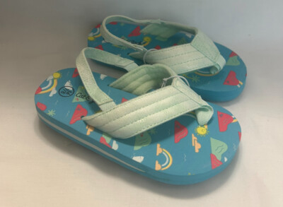 Cat & Jack Boy Toddler Shawn Slip-On Flip-Flop Sandals Beach Theme Blue