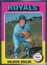 1975 Topps Baseball Cards - Nelson Briles #495 - Kansas City Royals