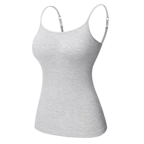 Camisole with Built in Bra Women Tank Tops Padded Bra Vest Undershirt Sleeveless - Picture 16 of 43