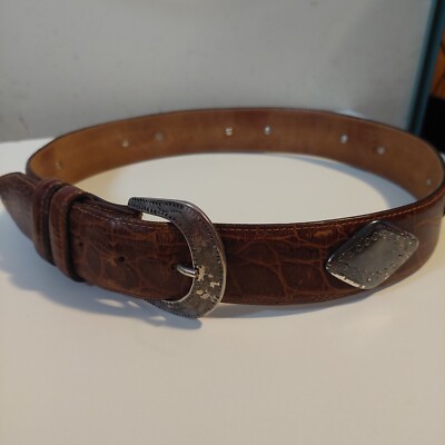 Brown Genuine Leather Concho Belt Bison Leather Concho Belt | Stetson main image 3