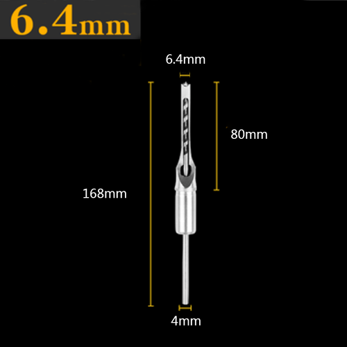 Mortice Bits Square Hole Saw Auger Drill Bit Woodworking Mortising Chisel 6-16mm - Afbeelding 9 van 27