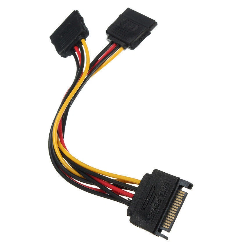 PC SATA II hard disk Power Male to 2 Female Splitter Y 1 to 2 extension Cable - Image 4 of 4