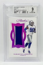 BGS 9 2018 Panini Flawless Ruby DeMarcus Lawrence Game Worn Patch 10/10 Cowboys