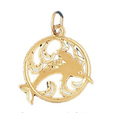 Dolphin Charm Pendant 14k Gold 1.2 Grams 