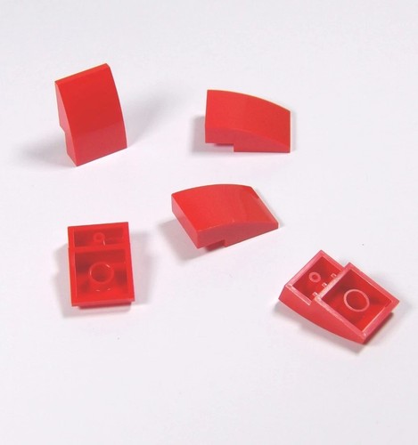 New LEGO Slope 2x3 Curved GENUINE (5 Pieces) 24309 in Red FAST SHIPPING! - Picture 1 of 2
