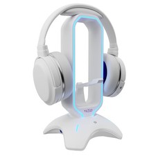 Gaming Headphone Stand RGB Headset Stand White Headset Holder for Desk wi...