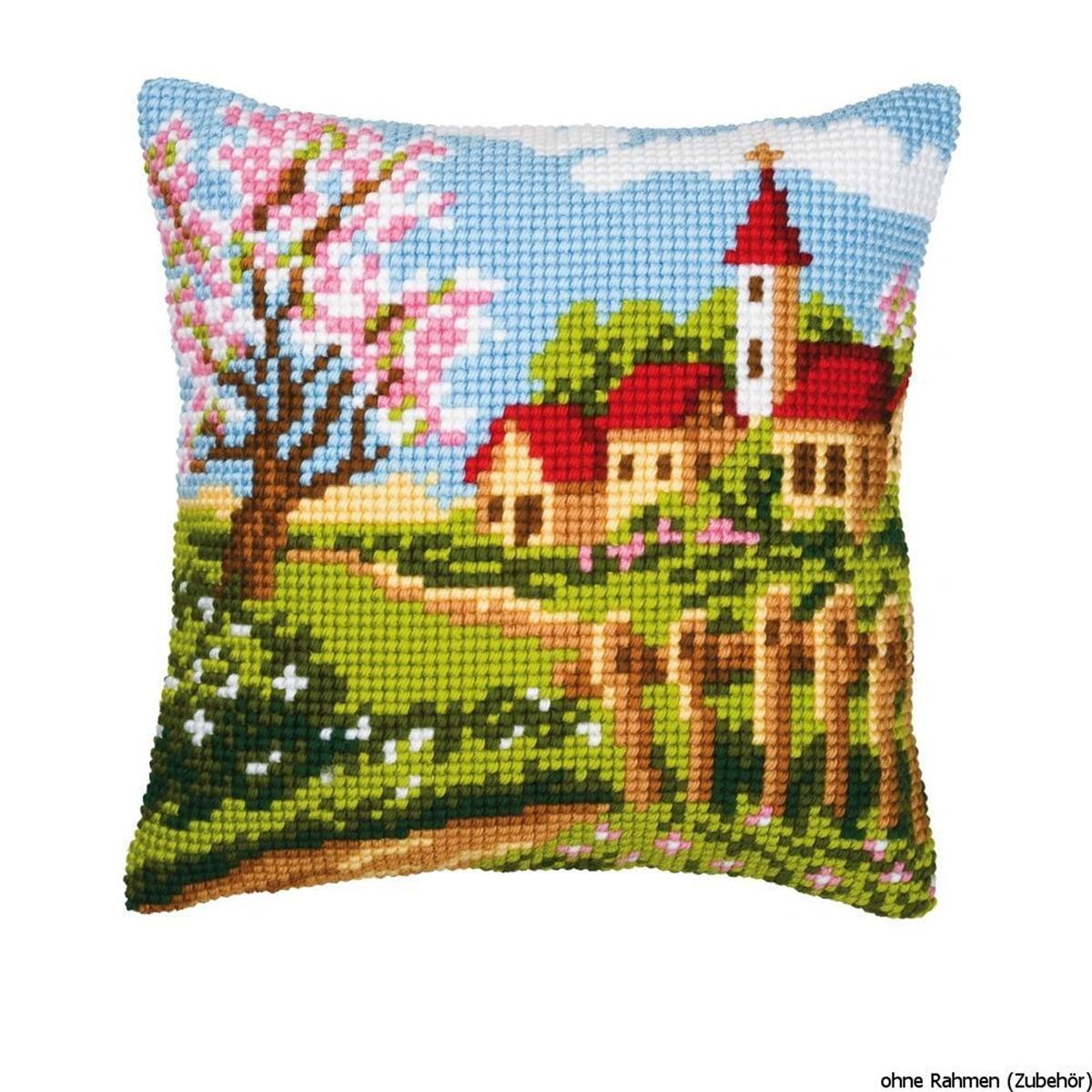 B&Q - Cushion ChurchCross Stitch Kit: Cushion: Country ChurchVervaco - Image 2