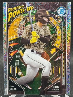  2024 Bowman Chrome MEGA MOJO REFRACTOR PROSPECT POWER-UP Ethan Salas RC PADRES