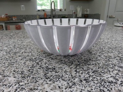Guzzini Grace Melamine Serving Bowl 11.5'' Wide White & Clear New