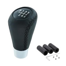 6 Speed Shift Knob Manual Shifter Knobs Handle Leather Gear Stick Driving Black