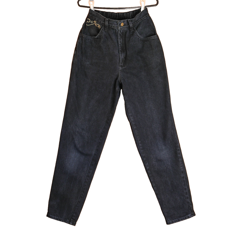 Baggy Jeans Barrel Cut Relaxed Style Lee Jeans with Gold Embroidery Size 27