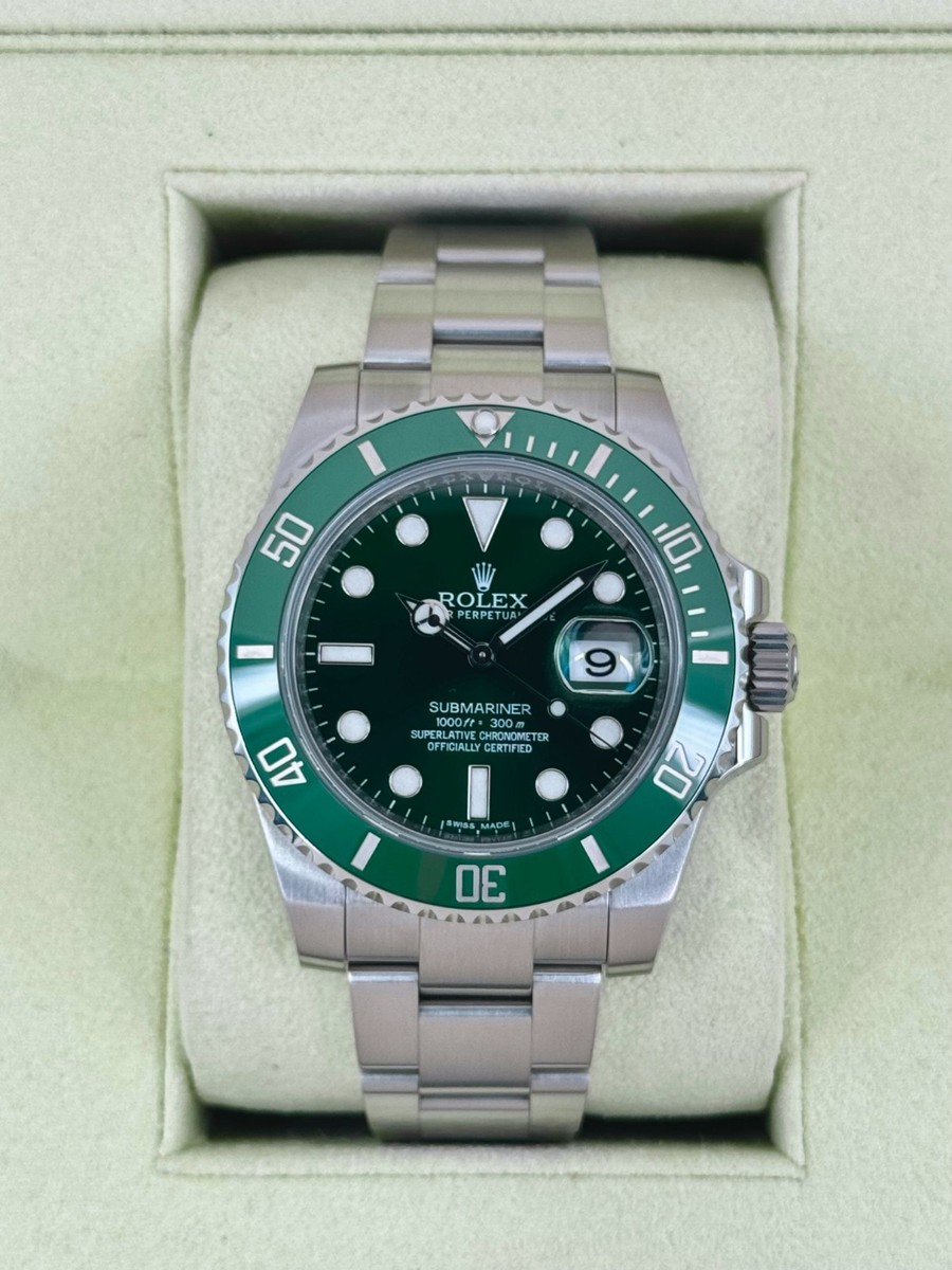 2014 Rolex Submariner “Hulk” 40mm 116610LV Green Dial