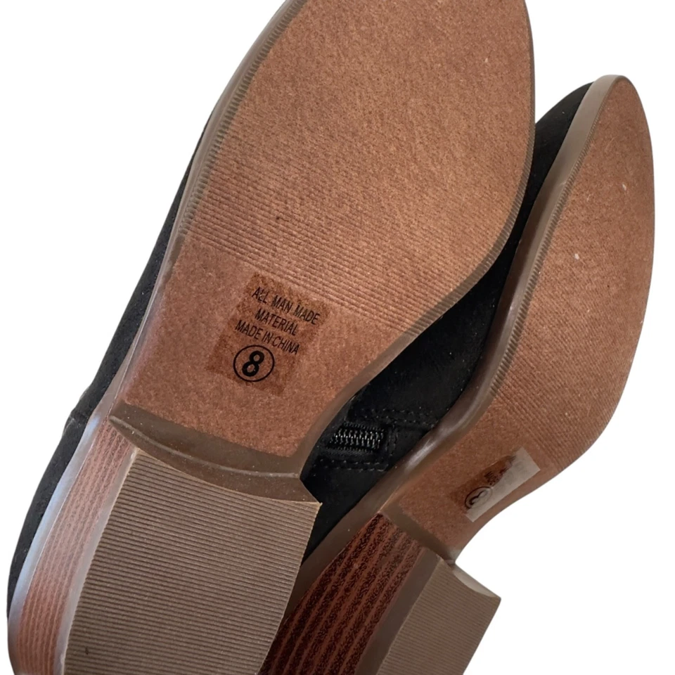 Botines Soda para mujer talla 8 negros de gamuza sintética con tacón bajo y cremallera lateral Foto 4 de 4