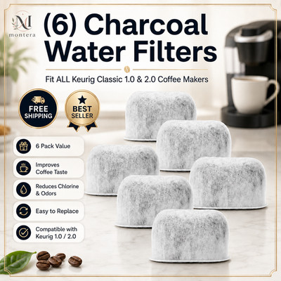 (6) Charcoal Water Filters Fit ALL Keurig Classic 1.0 2.0 Coffee Makers