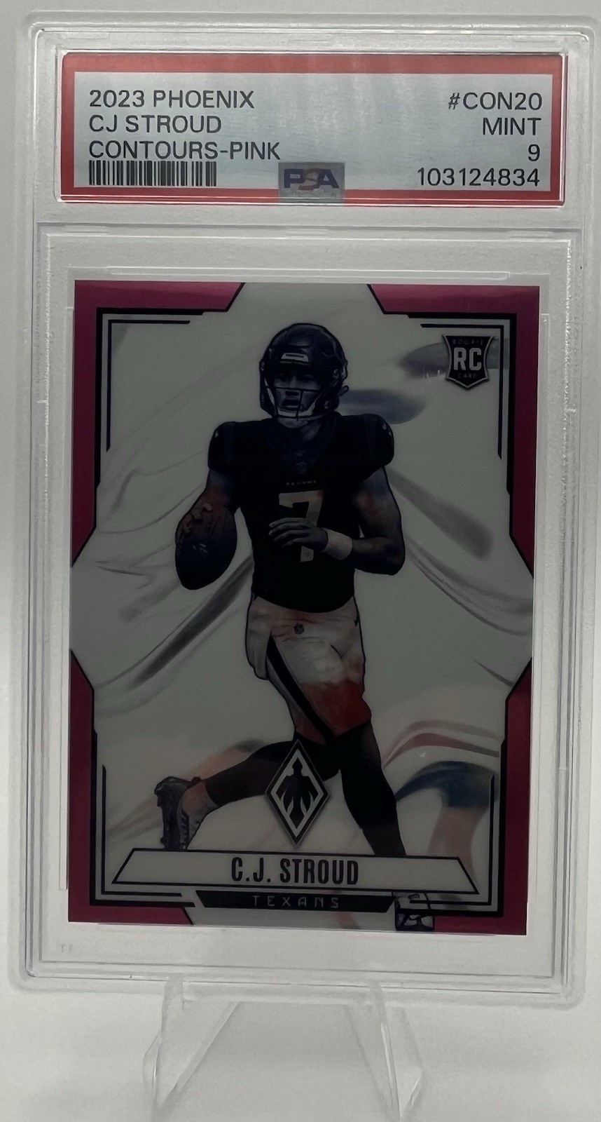 2023 Phoenix Contours C.J. Stroud #CON-20 Pink /175 (RC) PSA 9 Rookie Texans