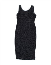 CLASSICS Womens Abstract Pattern Bodycon Dress UK 14 Large Navy Blue CG04