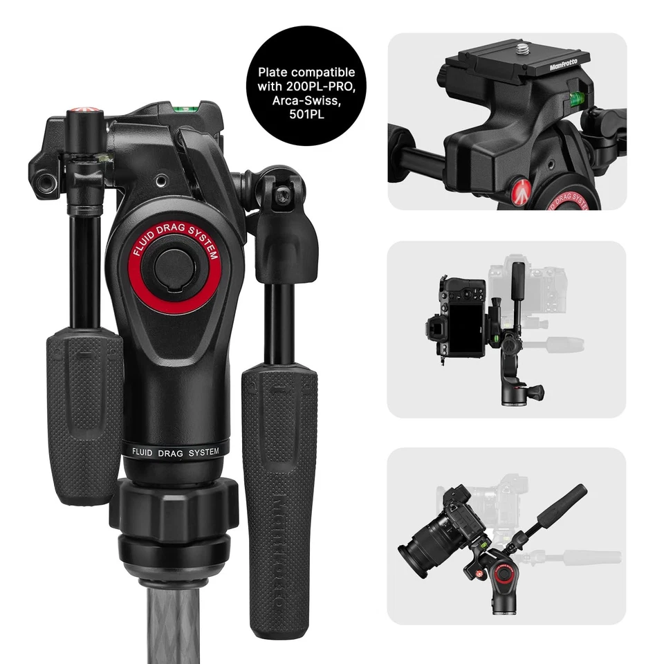 Manfrotto Befree GT PRO 3-Way, Professional Travel Tripod Kit, 3-Way Fluid Head - Image 4 of 4