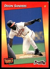Deion Sanders 1992 Triple Play #186 Braves MLB READ FREE SHIPPING AutographDen