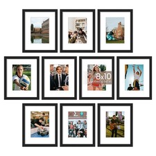 upsimples 8x10 Picture Frame Set of 10, Display Pictures 5x7 with Mat or 8x10...