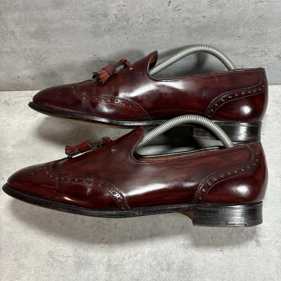 Church's Shell Cordovan Wingtip Tassel Loafer Mens 9D Dress Custom Grade England - Image 4 of 4