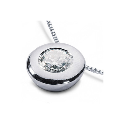 1/3 CT D VS2 Round Cut Earth Mined Certified Diamond 14kw Gold Solitaire Pendant