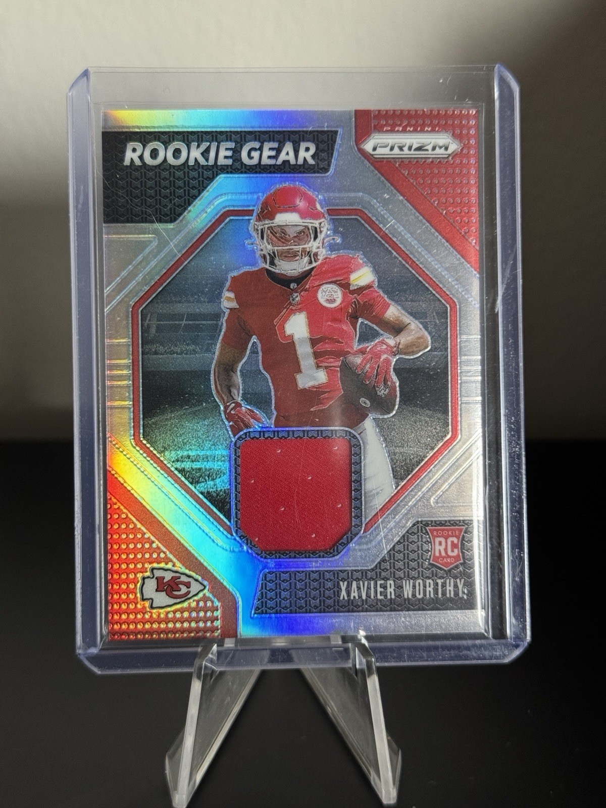 Xavier Worthy #RG-XWY Silver Prizm RC MEM 2024 Panini Prizm - Rookie Gear