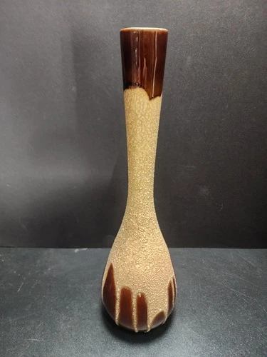 HAEGER POTTERY BENNINGTON BROWN FOAM ONION JUG VASE R1752-X 16" TALL 1973-74