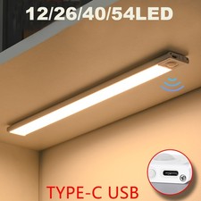 Wireless LED PIR Motion Sensor Light Strip USB Under Cabinet Closet Kitchen Lamp