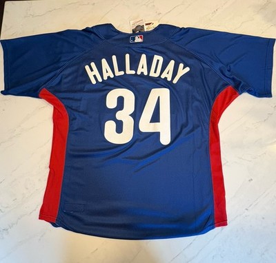 NWT Mitchell & Ness Philadelphia Phillies 2010 Roy Doc Halladay #34 RIP Jersey L