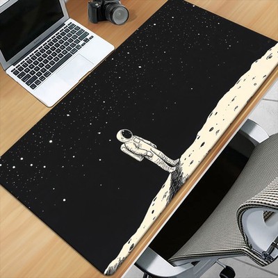 40*90cm1pc Astronauts on the Moon Pattern HD Printed XXL Mousepad, Rubber Desk M