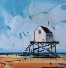 Lifeguard Hut Tower Beach PRINT Canvas Art By Impressionism Artist Jose Trujillo