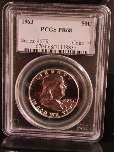 1963 PR 68 Franklin Starting To Tone On Reverse Nice High Grade