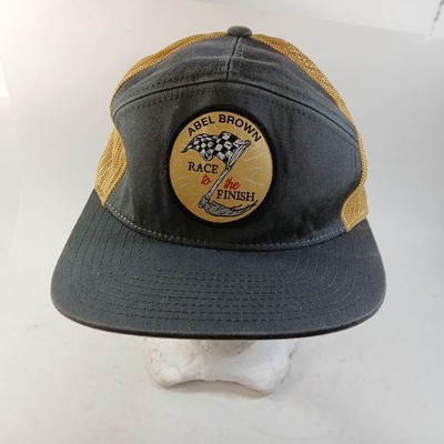 Abel Brown Hat Cap Race to the Finish Mesh Panel Snapback Adjustable