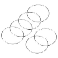 65mm 2.56" OD Metal O Ring Non-Welded Craft Hoops for DIY Silver Tone 6pcs