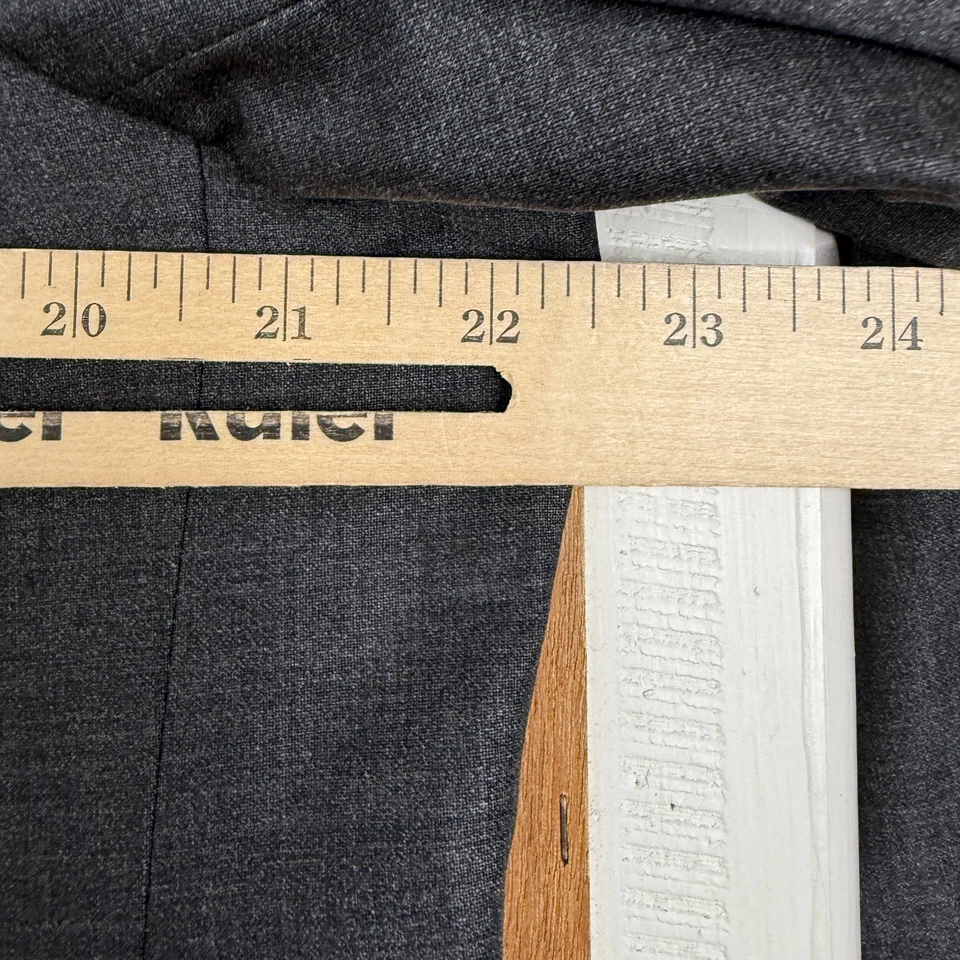 Sarar 套装男式 44S 灰色 2 纽扣 100% 羊毛裤子 38x31 平前炭黑色 — 第 3/4 张图片