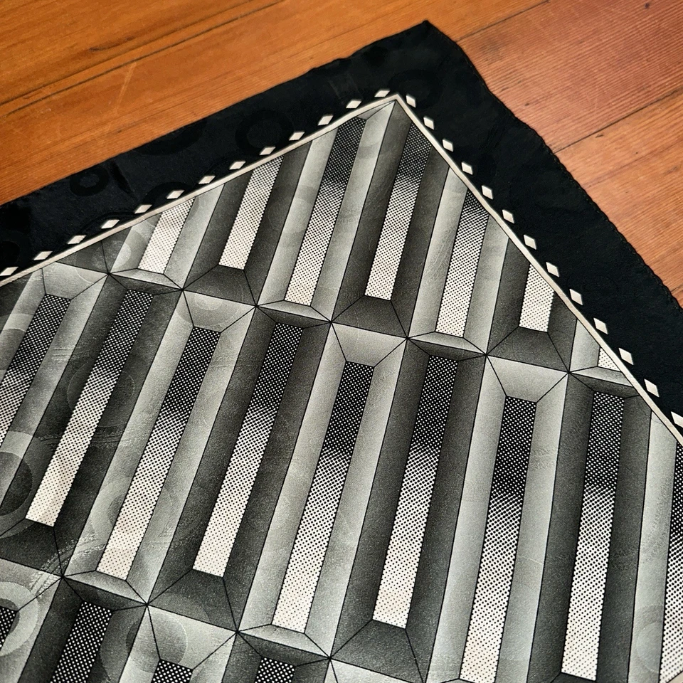 Безымянный 100% шелковый носовой платок сделано в Корее вручную свернутый винтажный карманный шарф - Изображение 4 из 4