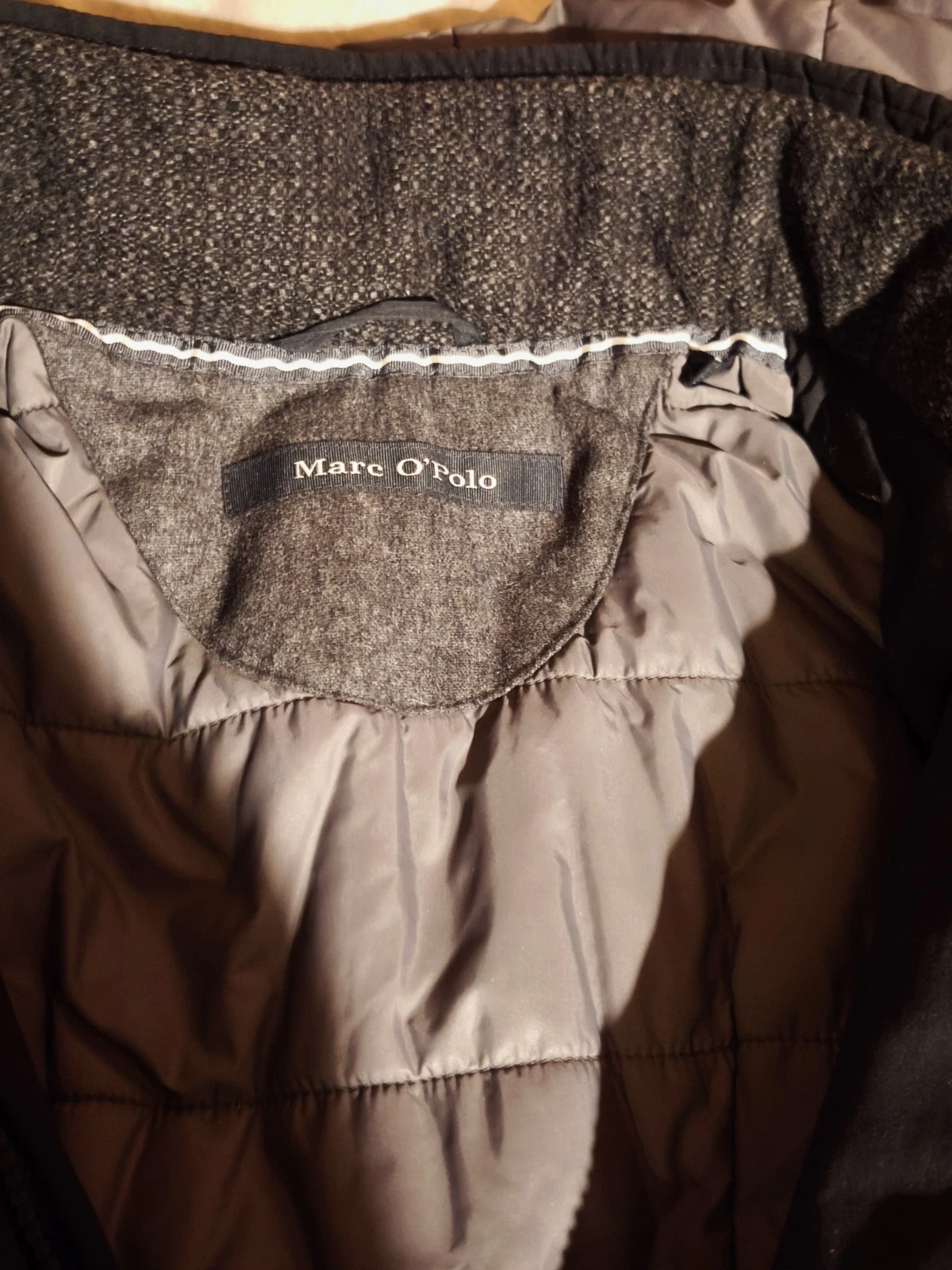 Marc O'Polo Men's Quilted Jacket Black Thermore Stand Collar Size 38 Zip/Button - product detail image 2