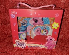 My Little Pony G3 Dinnerwear Set Plate Bowl Tumbler 2003 Hasbro Pinkie Pie NEW