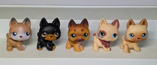 Littlest Pet Shop ~ Lot of 5 Authentic German Shepherd Dogs ~ 92 112 212 357 744