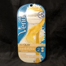 New Gillette Venus + Olay Comfort glide Coconut W/Razor & 2 Cartridges  5 Blades
