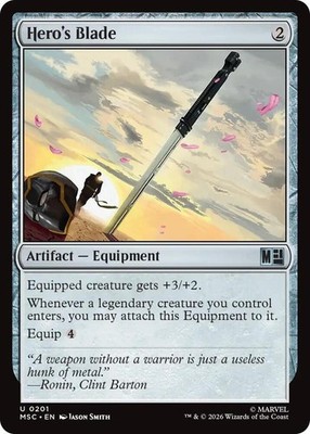 NM Hero's Blade, MTG, Heroes Commander, Magic the Gathering, 201