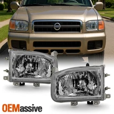 For 1999-2004 Nissan Pathfinder Headlight Chrome Housing Driver Passenger Pair
