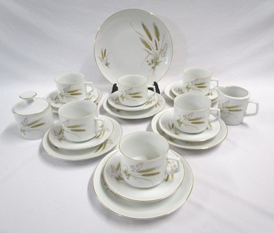 Vintage Winterling Bavaria Porzellan Teeservice 22 Teile Goldrand