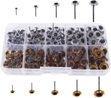 Glass Eyes Kits 100pcs 6-10mm Assorted Sizes Colors for Felting Dolls