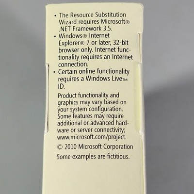 Microsoft Project Standard 2010 DVD Work Management Tool Windows