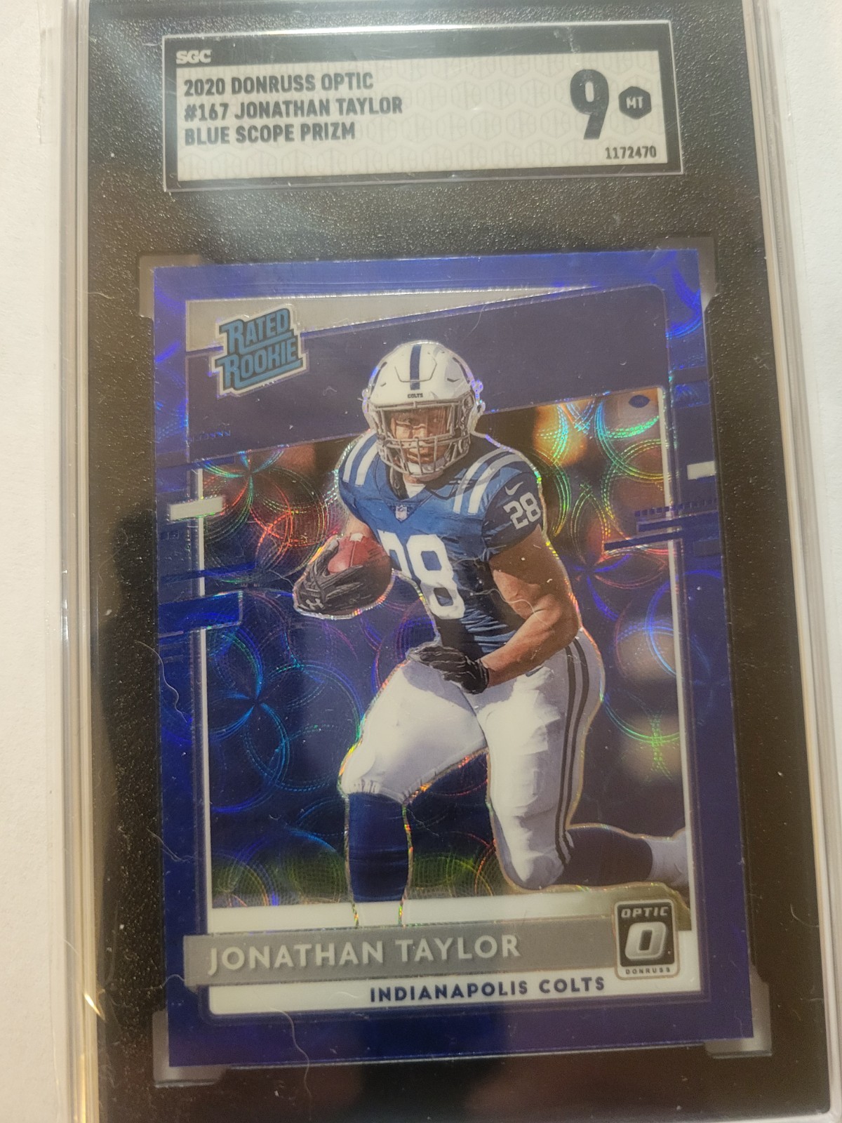 2020  Donruss Optic - Rated Rookies Jonathan Taylor #167 Blue Scope Prizm (RC)