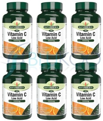 Natures Aid Vit C 1000mg säurearm - 90 Tabletten (6er Pack)