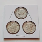 1941 Silver Mercury Dime set!  3 Coins  1941 P 1941 S 1941 D.    A175